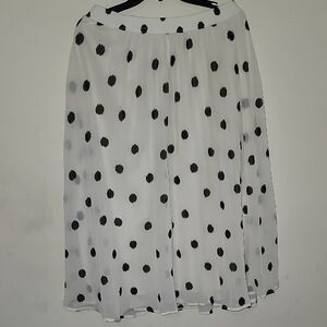 A New Day White and Black Polka Dot A-Line Skirt